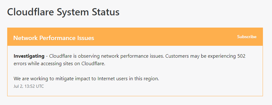 cloudflare down