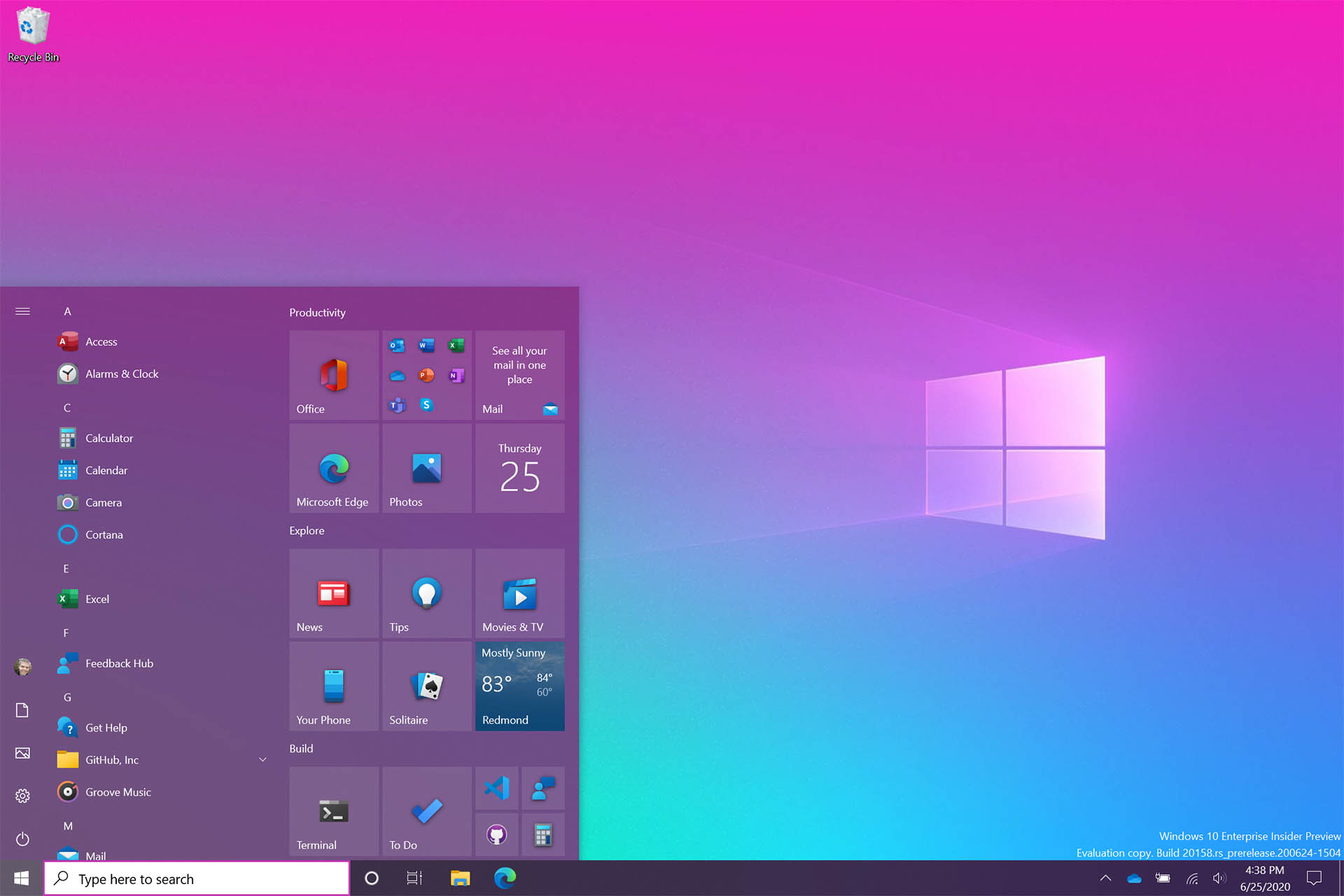 new start menu windows 10